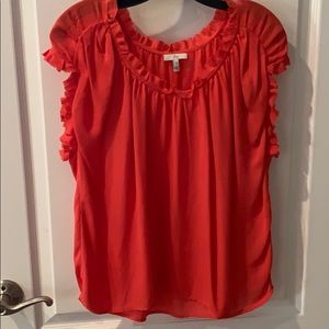 Raw edge silk blouse